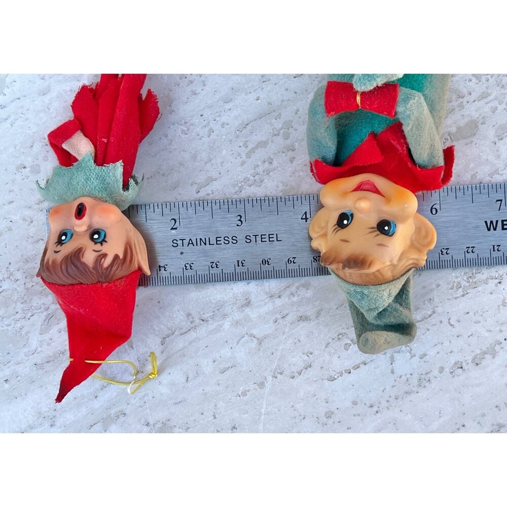 Elf Set Of 2 Knee Huggers Vintage MC Christmas Decor Holidays Gifts - Picture 13 of 14